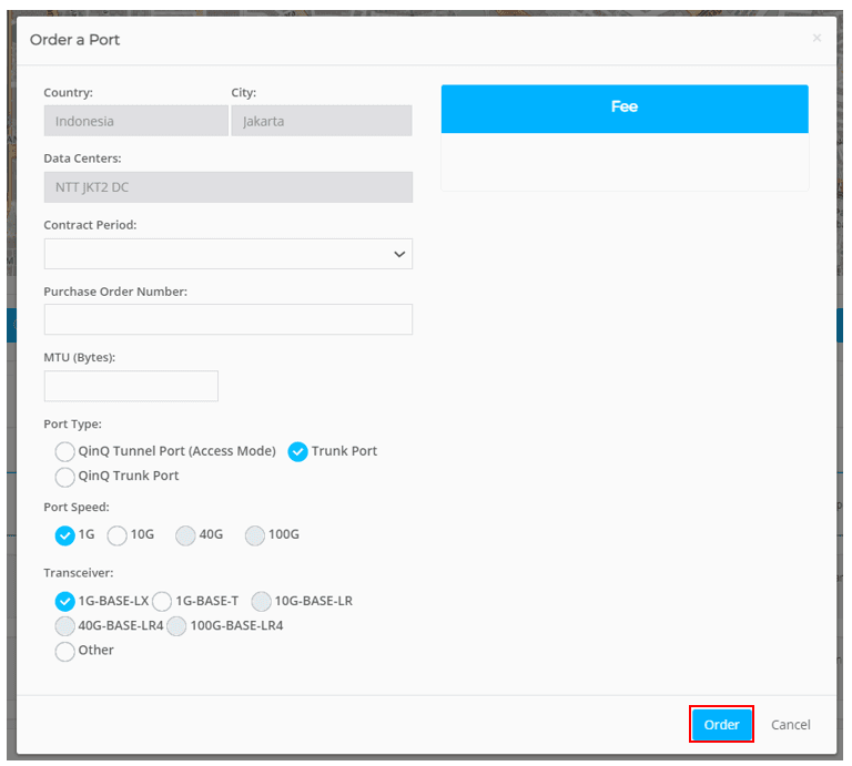dashboard order port detail