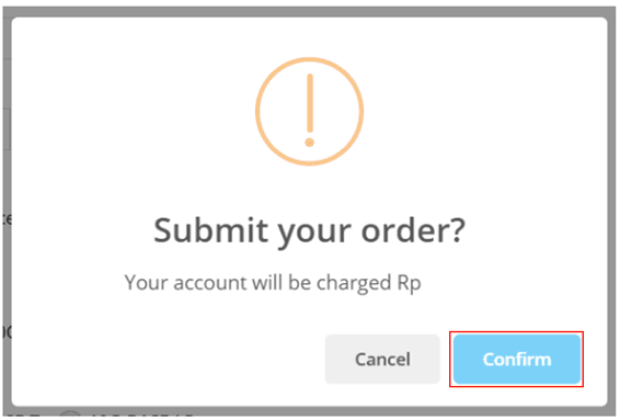 dashboard submit order