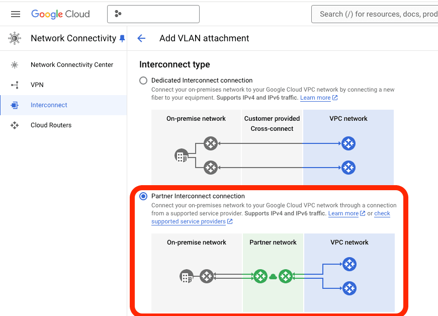 dashboard gcp vlan